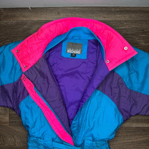 80’s-90’s Vintage Inside Edge Bold Blue and Purple Jumpsuit with Relaxed Fit XS - Picture 9 of 14